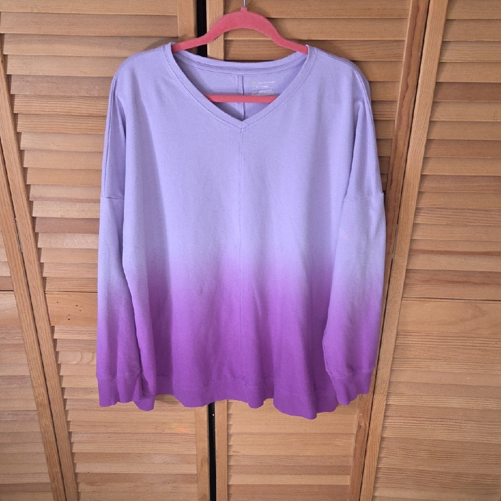 Tek Gear Lavender Dip Dye V-Neck Top